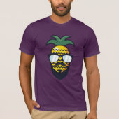 Funny Hipster PINEAPPLE Bartes Shades Rastafarian T-Shirt (Vorderseite)