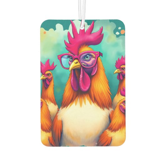 Funny Hipster Réoster Retro Pop Kunst, Dichtung un Autolufterfrischer (Rückseite)