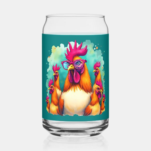 Funny Hipster Réoster Retro Pop Kunst, Dichtung un Dosenglas (Vorderseite)