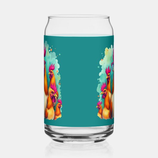 Funny Hipster Réoster Retro Pop Kunst, Dichtung un Dosenglas (Links)