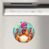 Funny Hipster Réoster Retro Pop Kunst, Dichtung un Magnet (In Situ (Geschirrspüler))