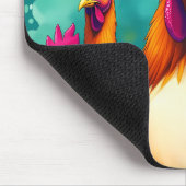 Funny Hipster Réoster Retro Pop Kunst, Dichtung un Mousepad (Ecke)