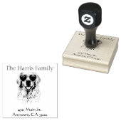 Funny Hipster Retriever Personalisiert Gummistempel (Stempel)
