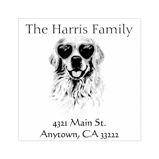 Funny Hipster Retriever Personalisiert Gummistempel (Prägung)