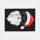 Funny Hipster Santa Face With Hat Beard & Gles Fleecedecke (Vorderseite (Horizontal))