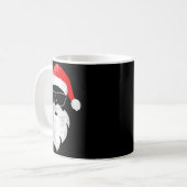 Funny Hipster Santa Face With Hat Beard &amp; Gles Kaffeetasse (Vorderseite Links)