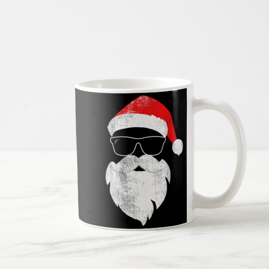 Funny Hipster Santa Face With Hat Beard &amp; Gles Kaffeetasse (Rechts)