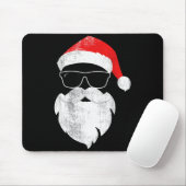 Funny Hipster Santa Face With Hat Beard &amp; Gles Mousepad (Mit Mouse)