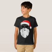 Funny Hipster Santa Face With Hat Beard &amp; Gles T-Shirt (Vorne ganz)