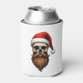 Funny Hipster Santa Skull Face With Hat Beard Chri Dosenkühler (Kanne Vorderseite)