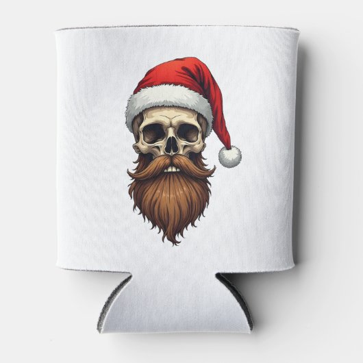 Funny Hipster Santa Skull Face With Hat Beard Chri Dosenkühler (Vorderseite)