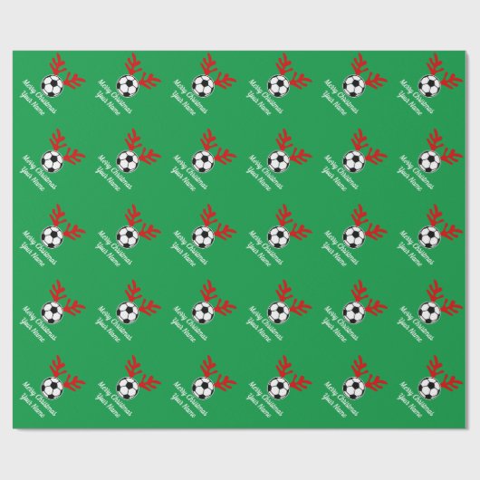 Funny Hirsche antler Fußball Weihnachtsfeiertag Geschenkpapier (Flach)