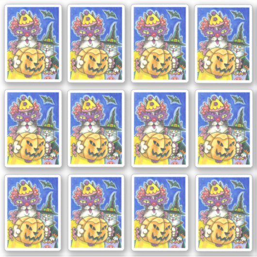 FUNNY HISS N' FITZ HALLOWEEN KATZTRICK ODER BEHAND AUFKLEBER (Vorderseite)