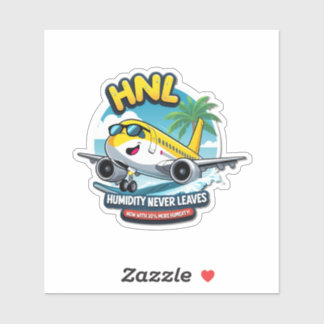 Funny HNL Airport Code Vinyl Aufkleber