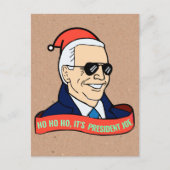 Funny Ho Es ist Präsident Joe Biden Weihnachten Postkarte (Vorderseite)