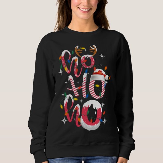 Funny Ho-Ho Candy Christmas Lights Weihnachtsmannm Sweatshirt (Vorderseite)