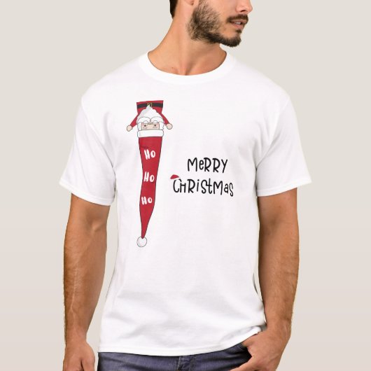 Funny Ho Ho Ho Frohe Weihnachtsmann T-Shirt (Vorderseite)