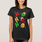Funny Ho Ho Ho Pickleball Weihnachten T-Shirt (Vorderseite)