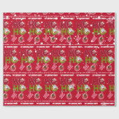 Funny HO HO HO Retro Christmas Festive Holidays  Geschenkpapier (Flach)