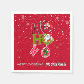 Funny HO HO HO Retro Christmas Holiday Serviette (Vorderseite)