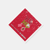 Funny HO HO HO Retro Christmas Holiday Serviette (Ecke)