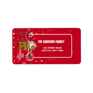 Funny HO HO HO Retro Weihnachtsansprache Adressaufkleber