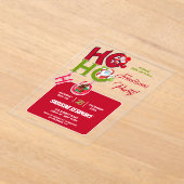 Funny HO HO HO Retro Weihnachtsfeier Party Einladu Acryleinladungen (Ablage )