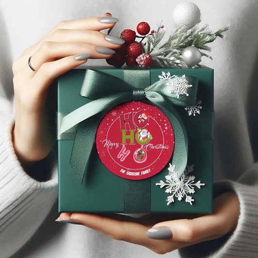 Funny HO HO HO Retro Weihnachtsfeiertag Runder Aufkleber