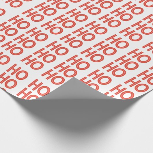 Funny Ho Ho Ho WeihnachtsWeihnachtsmann Text rot Geschenkpapier (Ecke)