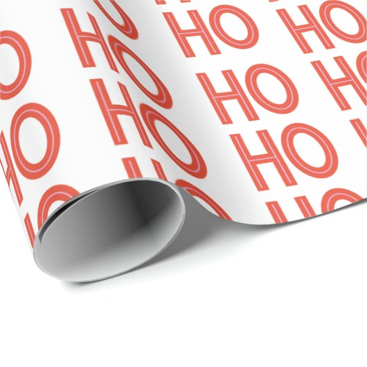 Funny Ho Ho Ho WeihnachtsWeihnachtsmann Text rot Geschenkpapier (Rolleneckpunkt)
