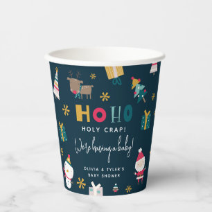Funny 'Ho Ho Holy Crap' Weihnachtsdusche Pappbecher