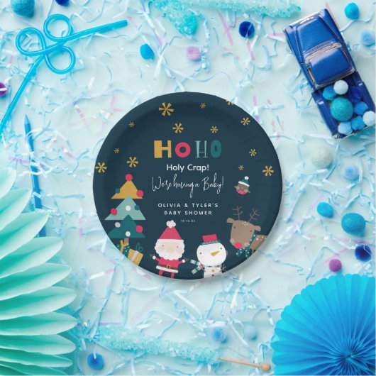 Funny 'Ho Ho Holy Crap' Weihnachtsdusche Pappteller (Party)