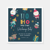Funny 'Ho Ho Holy Crap' Weihnachtsdusche Serviette (Vorderseite)