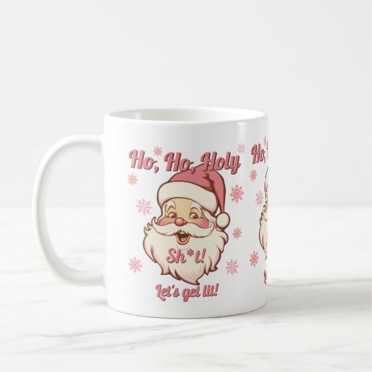 Funny Ho Ho Lit Retro Weihnachtsfeiertag Party Kaffeetasse (Links)