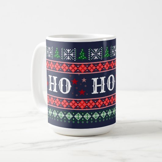 Funny HO HO NO Christmas Curmudgeon's Kaffeetasse (Vorderseite Links)