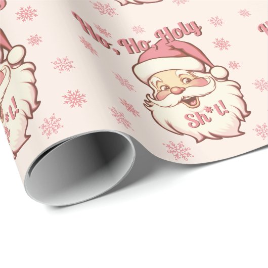 Funny Ho Ho Retro Weihnachtsfest Party Geschenkpapier (Rolleneckpunkt)