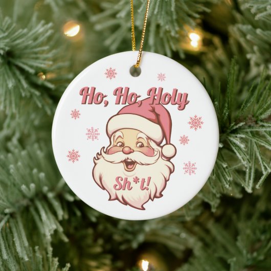 Funny Ho Ho Retro Weihnachtsfest Party Keramik Ornament (Baum)