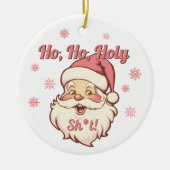 Funny Ho Ho Retro Weihnachtsfest Party Keramik Ornament (Vorne)