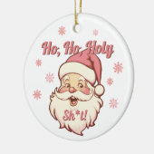 Funny Ho Ho Retro Weihnachtsfest Party Keramik Ornament (Links)