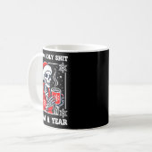 Funny Ho Ho What A Year Skeleton Santa Christmas 2 Kaffeetasse (Vorderseite Links)