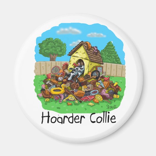 Funny Hoarder Collie Dog Lover Geschenk Magnet (Vorne)