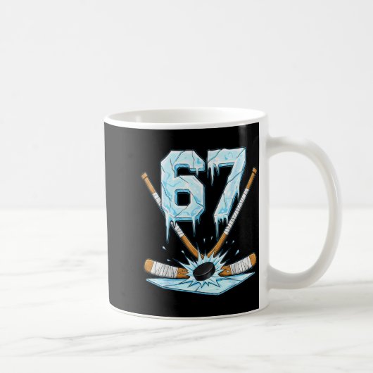 Funny Hockey 67 Meme 6-7 Six Seven Gen Alpha Ice H Kaffeetasse (Rechts)