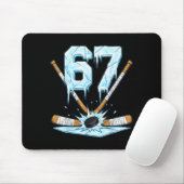 Funny Hockey 67 Meme 6-7 Six Seven Gen Alpha Ice H Mousepad (Mit Mouse)