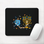 Funny Hockey Dreidel Menorah Hanukkah Kids Womens Mousepad (Mit Mouse)
