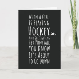 Funny Hockey Girls Cards Womens Team Kids Player Karte