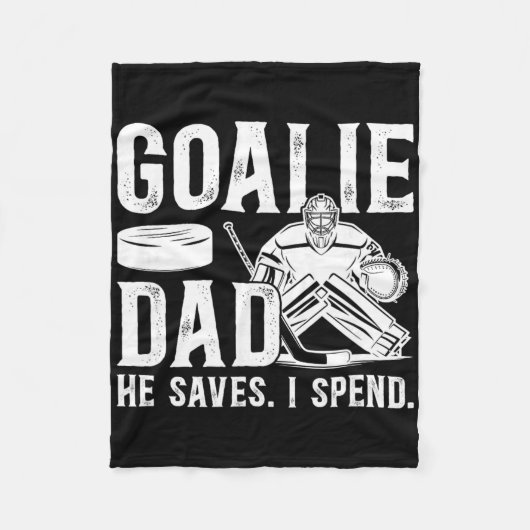 Funny Hockey Goalie Dad Of A Hockey Goalkeeper Fat Fleecedecke (Vorderseite)