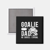 Funny Hockey Goalie Dad Of A Hockey Goalkeeper Fat Magnet (Vorderseite/Rückseite)
