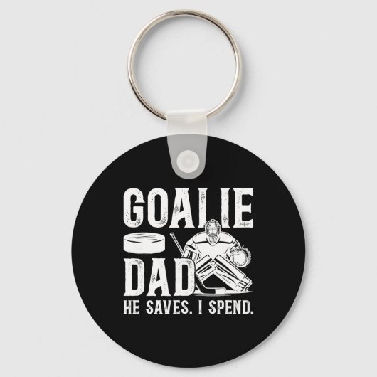 Funny Hockey Goalie Dad Of A Hockey Goalkeeper Fat Schlüsselanhänger (Vorderseite)