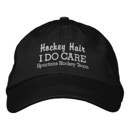 Funny "Hockey Hair I DO Care" benutzerdefinierter  Bestickte Kappe
