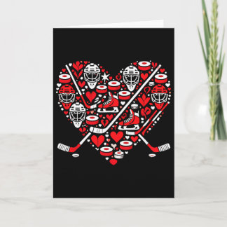 Funny Hockey Heart Valentine Hockey Womens Mens Ki Karte
